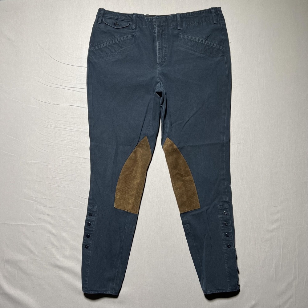 Ralph Lauren Navy Track Pants with Brown Knee Patches